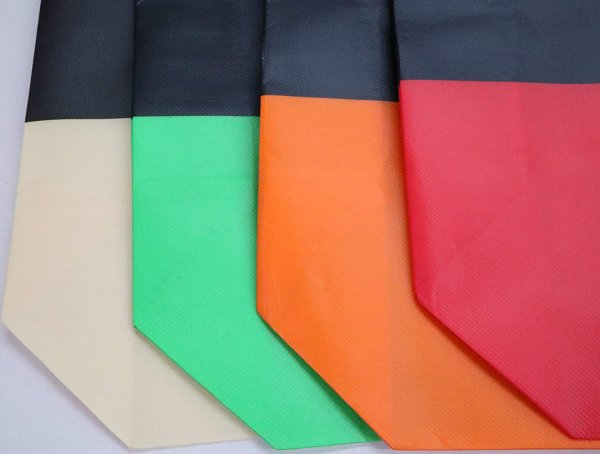 画像7: 防水・不織布 エコバッグ ランチバッグ 4色セット 【横33cm高さ34cm底12cm】コンビニバッグ (7)