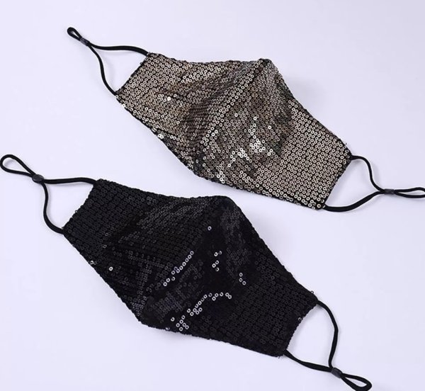 画像2: 冬用立体スパンコールマスク　デザインマスク　コットン100％ 取り換えシート50枚付き (2)