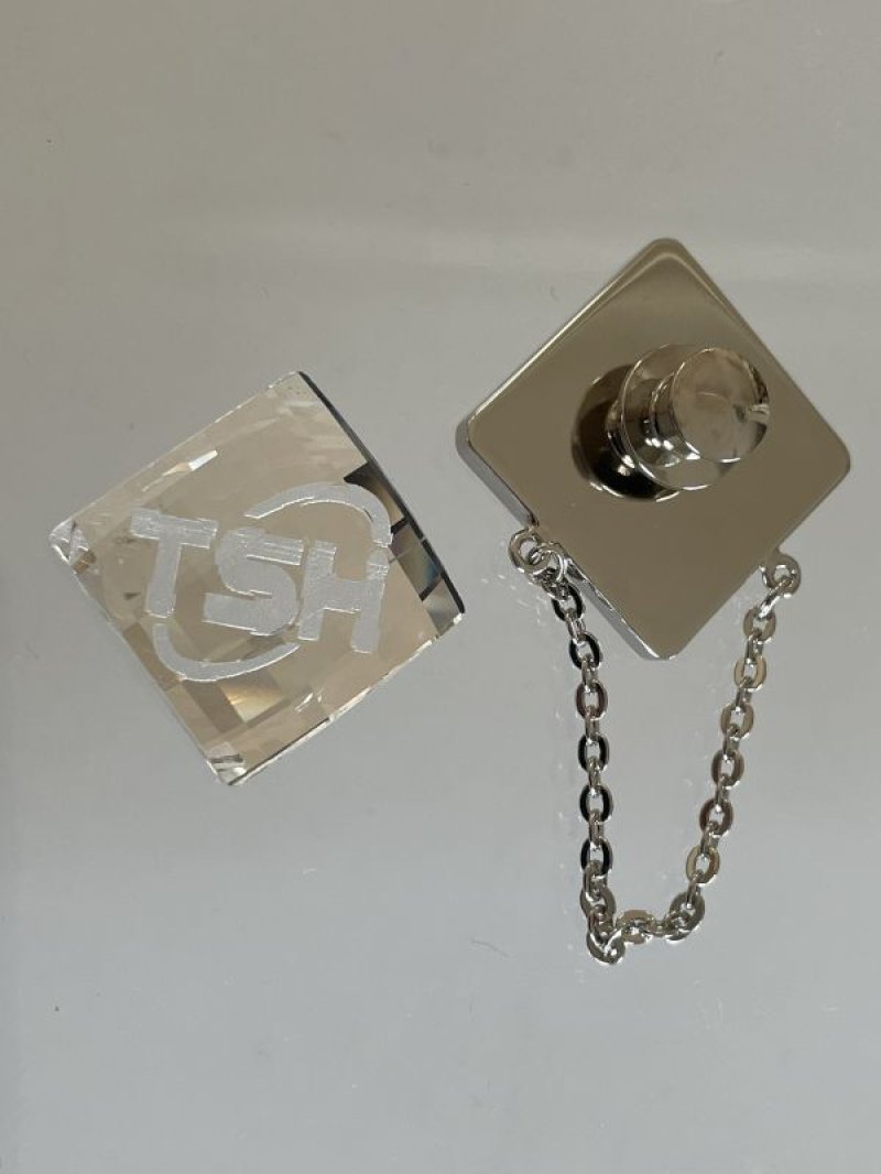 画像2: クリスタルガラス オリジナル社章・バッチ製作【1個より製作】サイズ21ｍｍ*21ｍｍ【ギフトボックス入り】