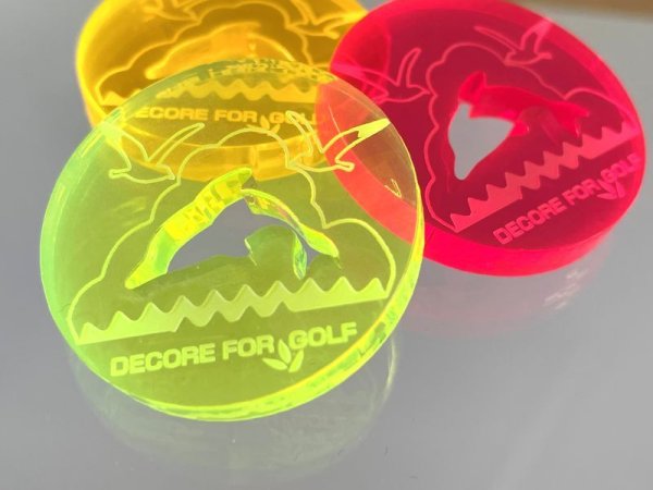 画像4: 【3個セット】厚さ5mmの蛍光色ドルフィン・イルカ・アクリル製ゴルフマーカー  (4)