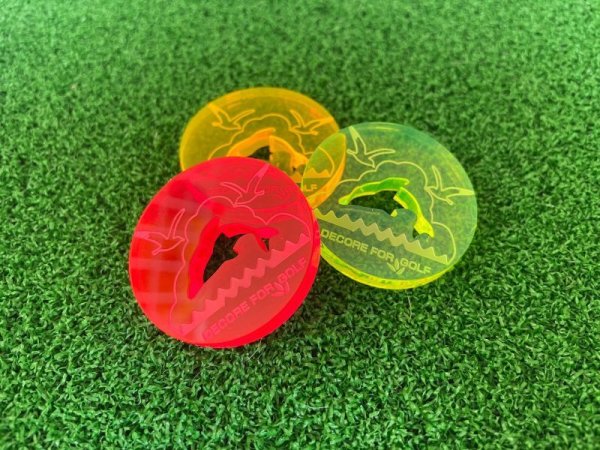 画像3: 【3個セット】厚さ5mmの蛍光色ドルフィン・イルカ・アクリル製ゴルフマーカー  (3)